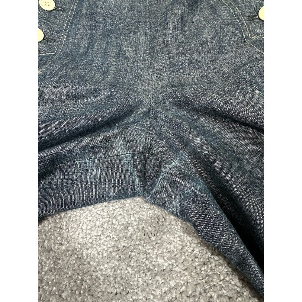 Vtg Iena Pants Womens 38 US Medium Blue Denim Wide Leg Cropped Sailor Na… - Picture 8 of 14